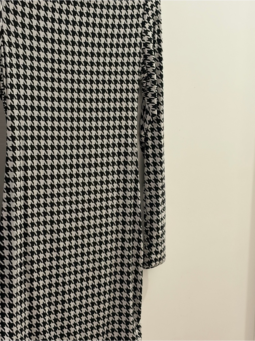 naked wardrobe Black & White Houndstooth Long Sleeve Mini Dress - Picture 2 of 2